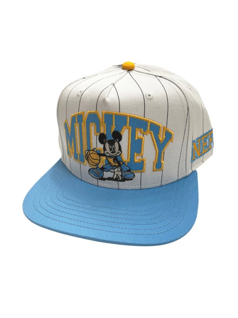 Neff x Disney Mickey Mouse Pin Stripe Basketball Hat NWT